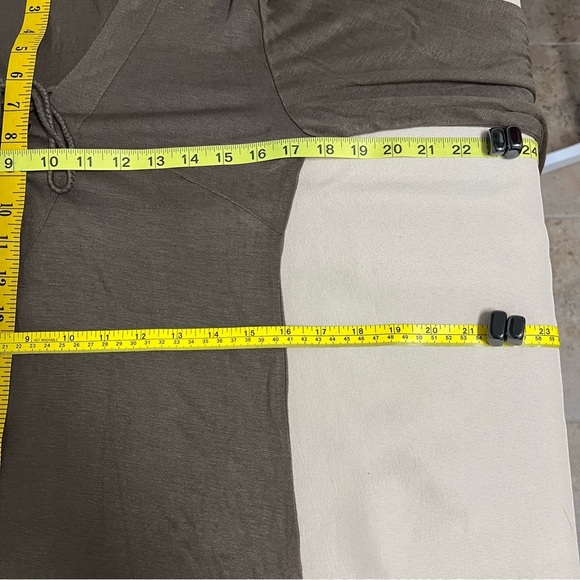 Letarte Jersey Braid Long Tunic Dress Lace Up Side Slits Taupe Size Large NWT - Picture 7 of 12